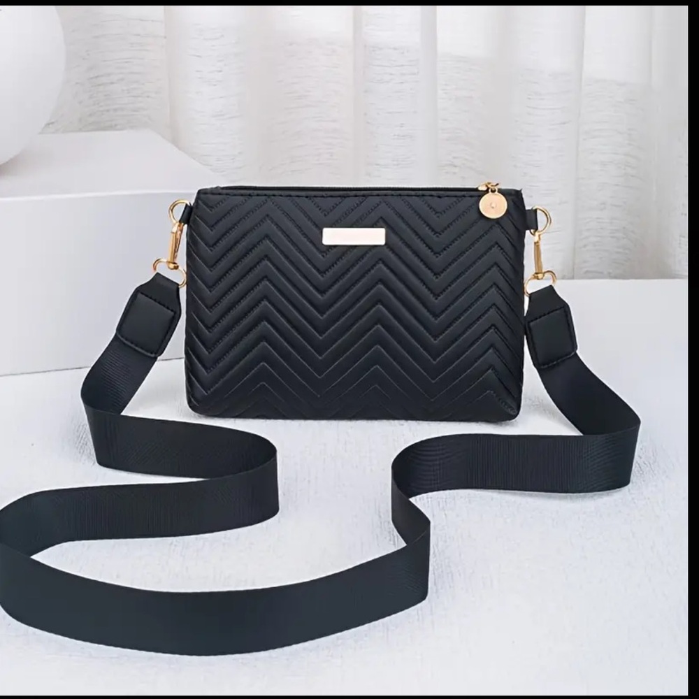 Chevron Black Crossbody Purse 3 pack